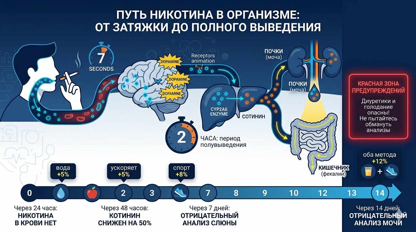 Инфографика на тему как вывести никотин из организма
